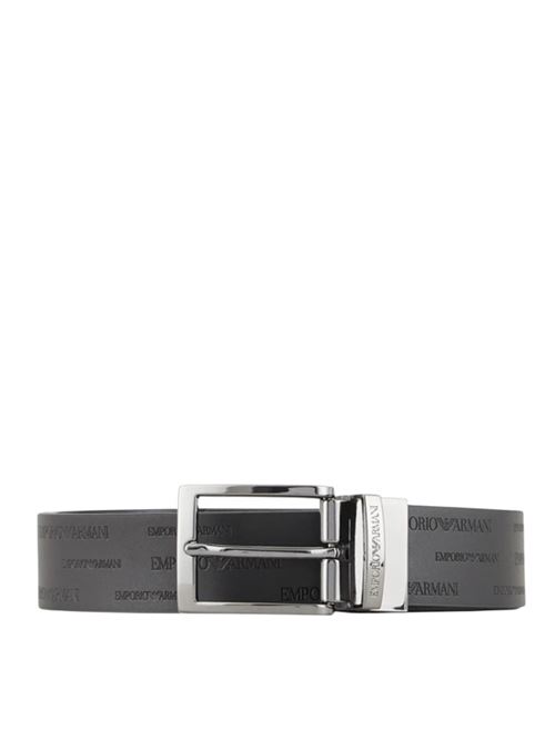 Reversible leather belt with all-over embossed lettering Emporio Armani | Y4S426 YTU5J.88045